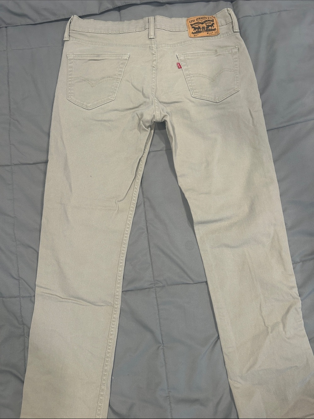 Levi's Men's Light Gray Slim Straight Jeans - Pale Gray Wash